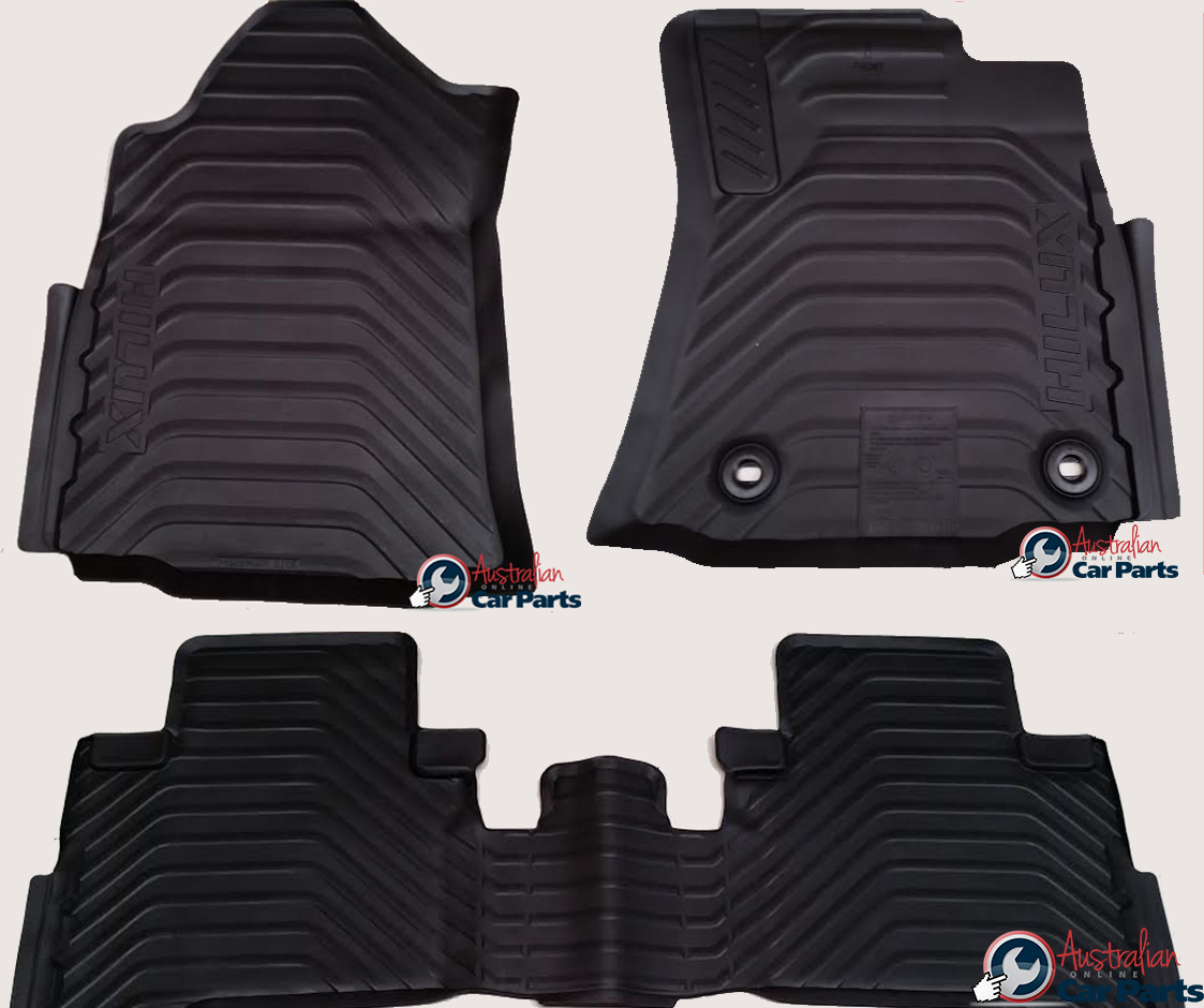 Hilux Rubber Floor Mats Front Rear 2015 2016 New Genuine Toyota Extra