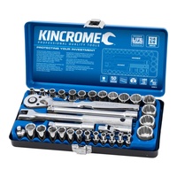 KINCROME Socket Set 33 Piece 1/4 & 3/8" Drive - Metric K28015