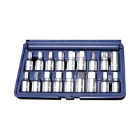 18 Piece Master Drain Plug Key Set T&E Tools 5704