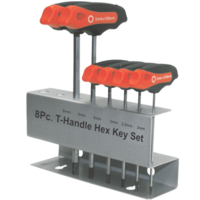 6 Piece Metric T-Handle Hex and Ball-End Key Set T&E Tools 6506