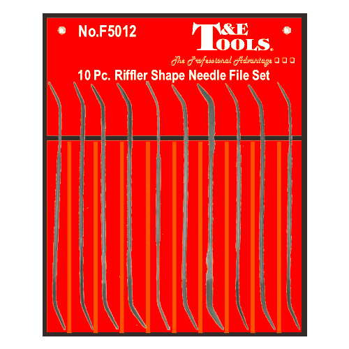 10 Piece Riffler Needle File Set T&E Tools F5012