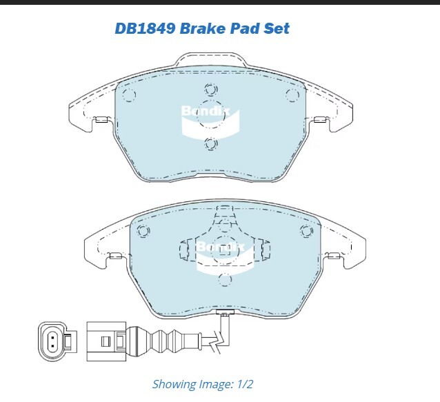 thumbnail image 2 of Grandtek Premium GT Heavy Duty Front Brake Pads (DB1849) – Noise-Free, 4-Pack 2 of 2