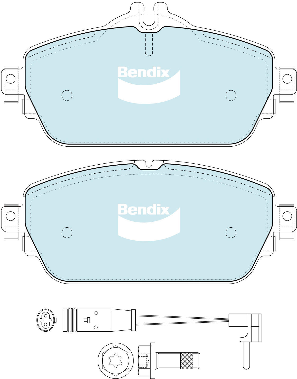 Brake Pads General CT Bendix DB2403GCT for Mercedes Benz C200 Sedan