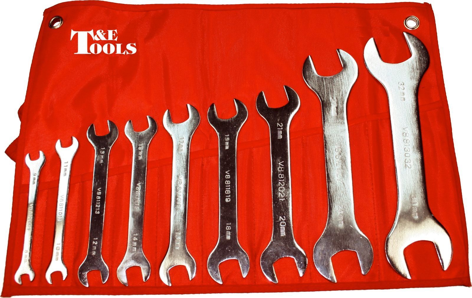 Imperial Super Thin Open End spanner Wrench set 8 Piece T&E tools new 99308