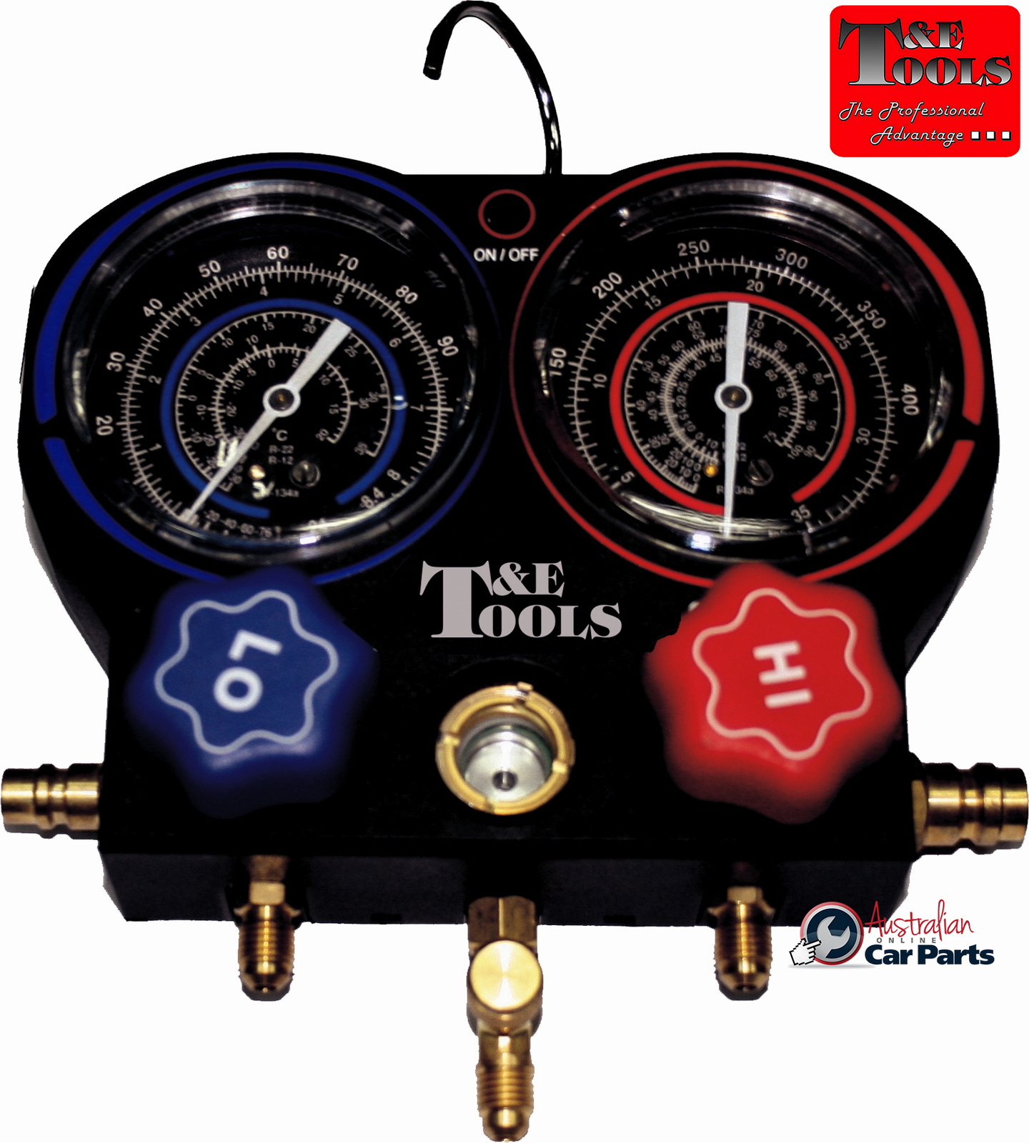 Illuminated R12 & R134A Air Conditioning Manifold Gauge Set T&E Tools