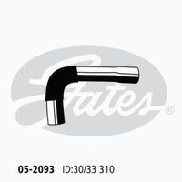 Radiator Hose Upper (1) Gates 05-2093 for Toyota Corolla ZZE152 Hatchback 1.8 Petrol 2ZR-FE,2ZR-FAE