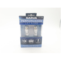 Led Globes 12V T10 Wedge Pair (2) Narva 18240BL