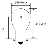Bulb, indicator,Bulb, taillight,Bulb, stop light,Bulb, reverse light,Bulb, tail light Acdelco ACBA15SA