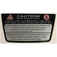 Radiator Cap Cover Label Decal 92121957