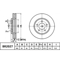 Brake Disc Rotor Bendix BR2027