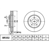 Brake Disc Rotor Bendix BR502