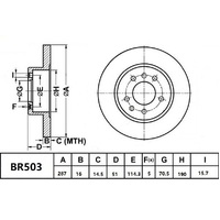Brake Disc Rotor Bendix BR503