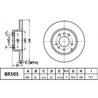 Brake Disc Rotor Bendix BR505