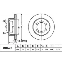 Brake Disc Rotor Bendix BR622