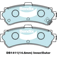 Brake Disc Pad Set Front Bendix DB1411 GCT For NISSAN 200SX S14 2.0i 16V