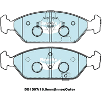 Brake Disc Pad Set  Bendix DB1507 GCT For KIA SPECTRA FB 1.8