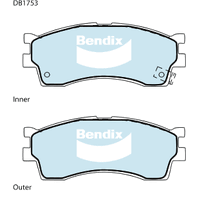 Brake Disc Pad Set  Bendix DB1753 GCT For KIA CARENS FC 1.8L CREDOS K9A 2L