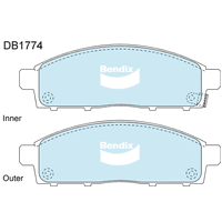 Brake Disc Pad Set Front Front Brake  Bendix DB1774 4WD For MITSUBISHI CHALLENGER TRITON