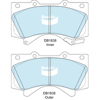 Brake Disc Pad Set Front Bendix DB1838 4WD For Toyota Landcruiser TUNDRA