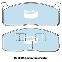 Brake Disc Pad Set Bendix DB186 4WD For Toyota Hiace 2.2L 1.6L 2L Hilux 1.6L 2L