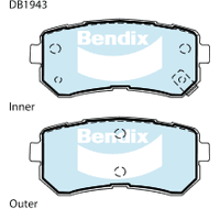 Brake Disc Pad Set Rear Bendix DB1943 GCT For HYUNDAI KIA ACCENT i20 i30 TUCSON CERATO