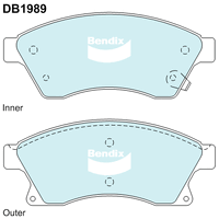 Brake Pads General CT Bendix DB1989GCT for Holden Cruze JH Sedan i 1.8LTP F18D