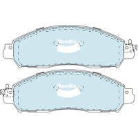 Brake Pads 4WD/SUV Bendix DB23744WD for Nissan Navara D23 Ute 2.3 dCi 4x4 (D231) 2.3LTD YS23DDTT