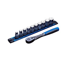 KINCROME LOK-ON™ Socket Set Twist-Lock Rail 11 Piece 3/8 Drive - Metric K27042