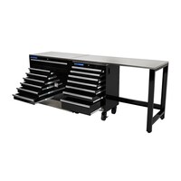Kincrome Trade Centre Garage Set 3 piece 14 Drawer Tool Box and Bench K7373