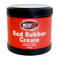 Molytec Red Rubber Grease Premium Quality Clay Thickened Grease Formulated with Castor Oil 500g Tube