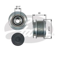 Pulley - Alternator Overrunning Clutch  Gates OAP7013