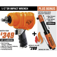 1/2” Dr Impact Wrench + BONUS 23PC 1/4” DR 12PT METRIC/SAE Socket set
