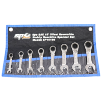 SP Tools Spanner Set Stubby Reversible Gear Drive SAE 8 PieceP10188