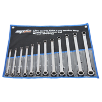 SP Tools Spanner Metric Gear Drive 12 Piece Ex-Long Double Ring SP10412