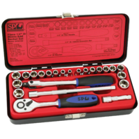 SP Tools Socket sSet 1/4 Drive 6 Point 23 Piece Metric/SAE SP20102 