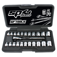 SP Tools Socket Set 1/4" Metric SAE 23 Piece Low Profile SP20121