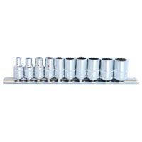 SP Tools Socket rail 1/4 Drive 12 Point 10 Piece Metric SP20130 