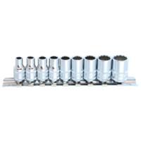 SP Tools Socket Rail 1/4 Drive 12 Point 9 PieceAE SP20131 