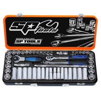 SP Tools Socket Set 3/8" Drive 12 Point and 6 Point 51Piece Metric/SAE SP20201 
