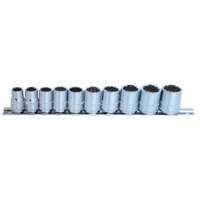 SP Tools Socket Rail 3/8" Drive 12 Point 10 Piece Metric SP20230 