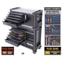SP Tools Tech Series Tool Kit with Power Tool Cupboards - 613 piece - Metric/SAE Diamond Black