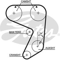 Timing Belt  Gates T020