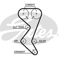 Timing Belt Gates T1503 for Citroen C5 DE Wagon (DERFNF, DERFNC, RERFNC) 2.0 Petrol RFN (EW10J4)