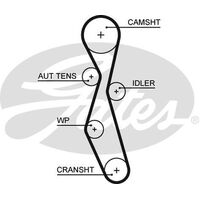 Timing Belt Gates T1603 for Volvo C30 533 Hatchback D 2.0 Diesel D 4204 T