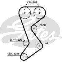 Timing Belt Gates T265 for Chrysler PT Cruiser Convertible 2.4 Petrol EDZ