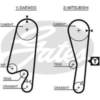 Timing Belt Gates T289 for Mitsubishi Mirage CE Hatchback  (CJ2A) 1.5 Petrol 4G15
