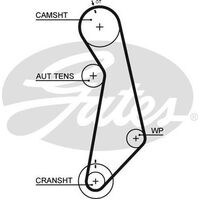 Timing Belt Gates T296 for Volkswagen Transporter 7H Van, LWB 2.0 Petrol AXA
