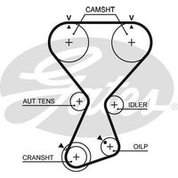 Timing Belt Gates T313 for Hyundai Sonata EF Sedan 2.4 Petrol G4JS