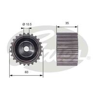 Timing Belt Idler Gates T42024 for Subaru WRX GJ,FKH (V1) Sedan 2,5 WRX STi AWD 2.5 Petrol EJ257