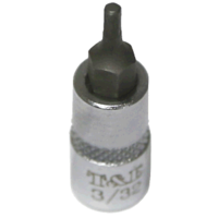 3/32" x 1/4"Dr. In-Hex Socket 35mm L T&E Tools 12903